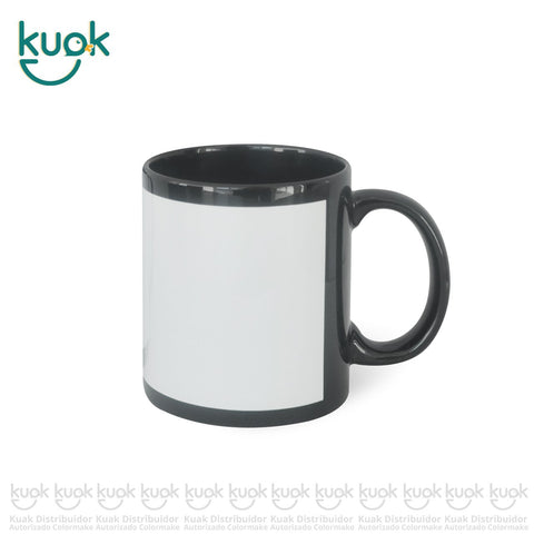 taza para sublimar, colormake, cerámica, taza negra, taza con ventana, grado a, 11 oz, color negro