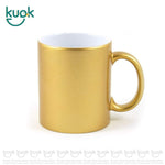 taza para sublimar, colormake, cerámica, taza dorada, grado a, 11 oz, color dorado