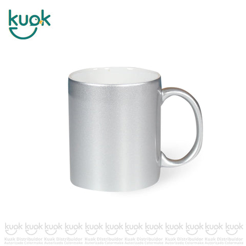 taza para sublimar, colormake, cerámica, taza plateado, grado a, 11 oz, color plateado