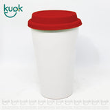 vaso para sublimar, colormake, cerámica, vaso blanco, vaso cónico, vaso con tapa, grado a, 15 oz, color rojo